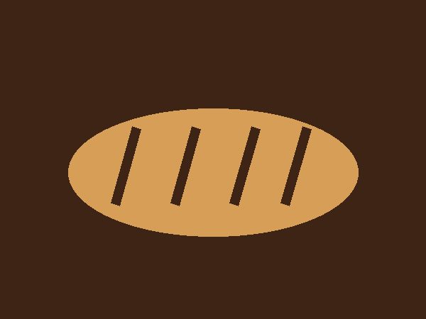 Illustration of a scored round loaf of crusty bread