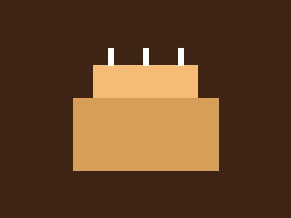 Illustration of a two-tier celebration cake with candles