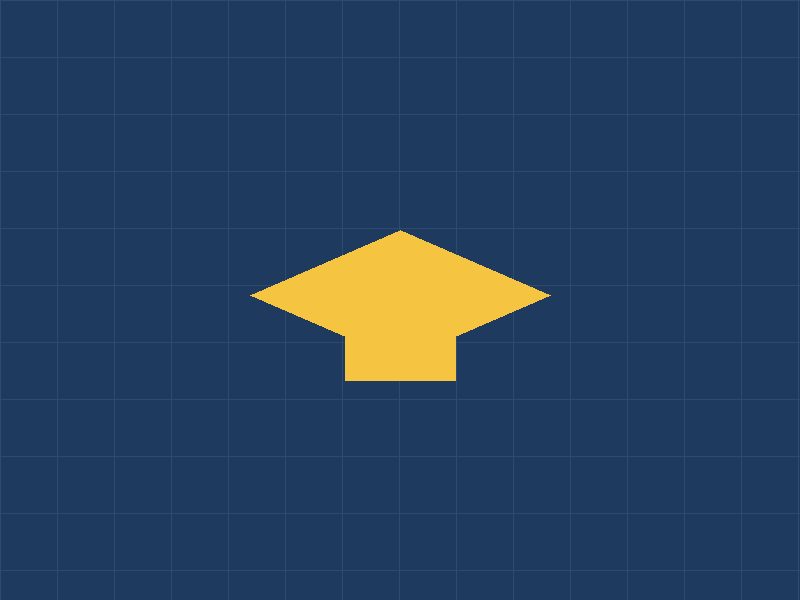 Stylized illustration of a graduation cap on a navy grid background, representing campus events and student milestones